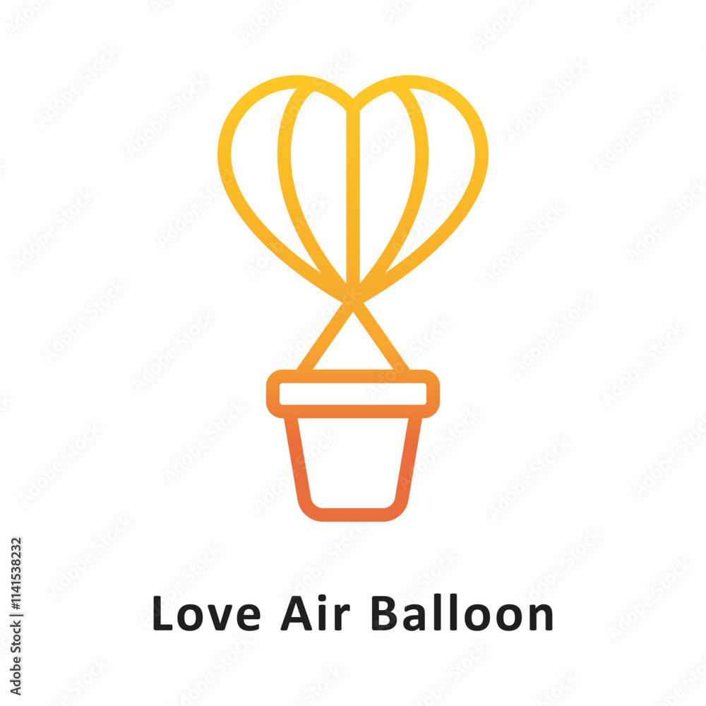 Love Air balloon Vector Gradient Icon. Eps 10 file Love Air balloon Vector Gradient Icon. Eps 10 file