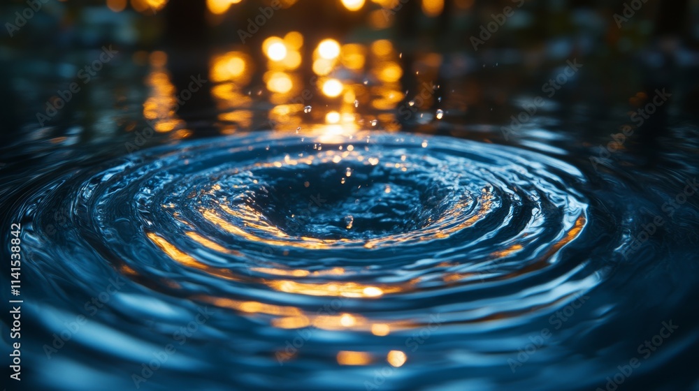 whirlpool effect with water and light beams, Generative AI whirlpool effect with water and light beams, Generative AI