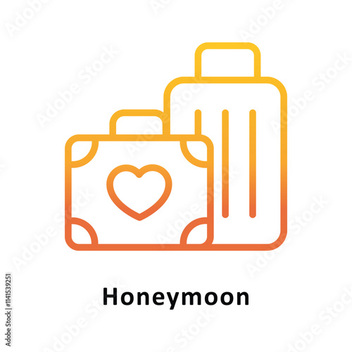 Honymoon Vector Gradient Icon. Eps 10 file photo