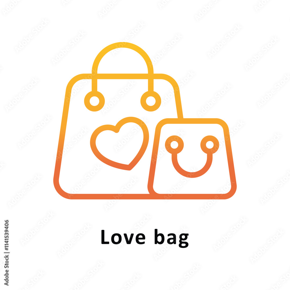 Love Bag Vector Gradient Icon. Eps 10 file Love Bag Vector Gradient Icon. Eps 10 file