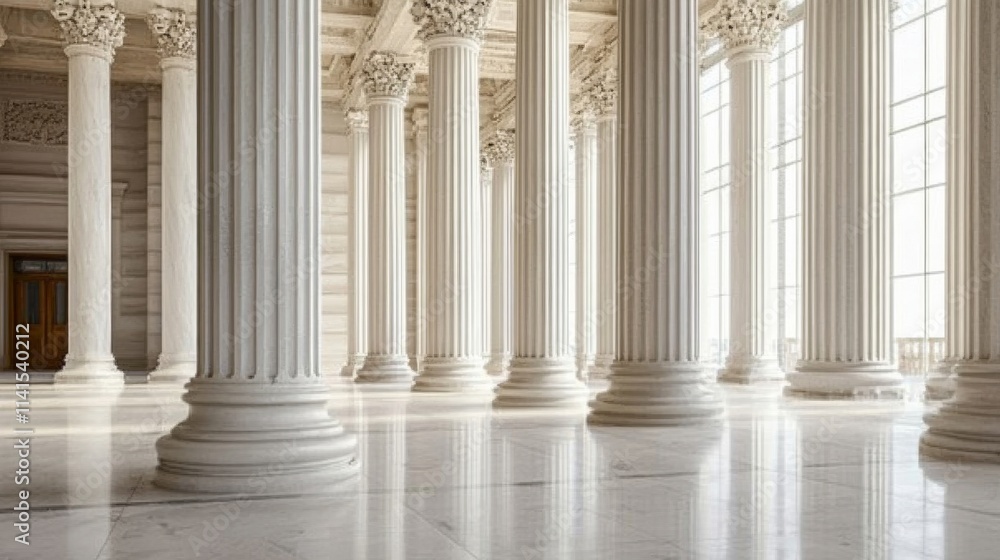 Architectural Details: Image of Intricate Marble Pillars in a Building Architectural Details: Image of Intricate Marble Pillars in a Building