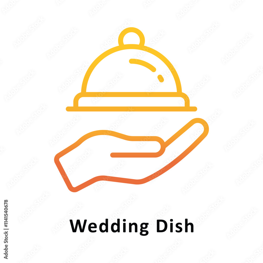 Fototapeta premium Wedding Dish Vector Gradient Icon. Eps 10 file