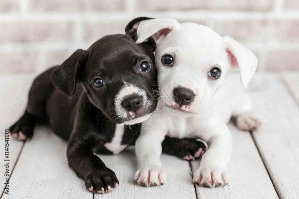 Playful puppies cuddling together indoor setting cute pet photography cozy environment close-up view adorable companionship Playful puppies cuddling together indoor setting cute pet photography cozy environment close-up view adorable companionship