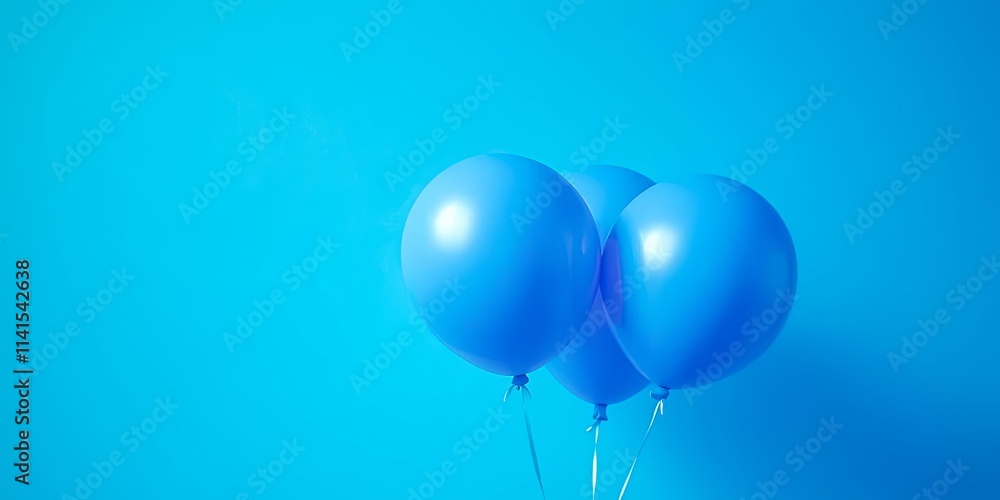 custom made wallpaper toronto digitalThree vibrant blue balloons float against a bright azure backdrop, symbolizing joy and celebration.