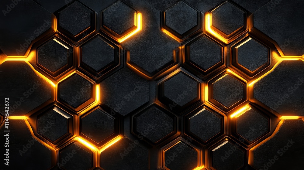 Geometric symmetry using hexagonal patterns and glowing intersections. Generative AI Geometric symmetry using hexagonal patterns and glowing intersections. Generative AI