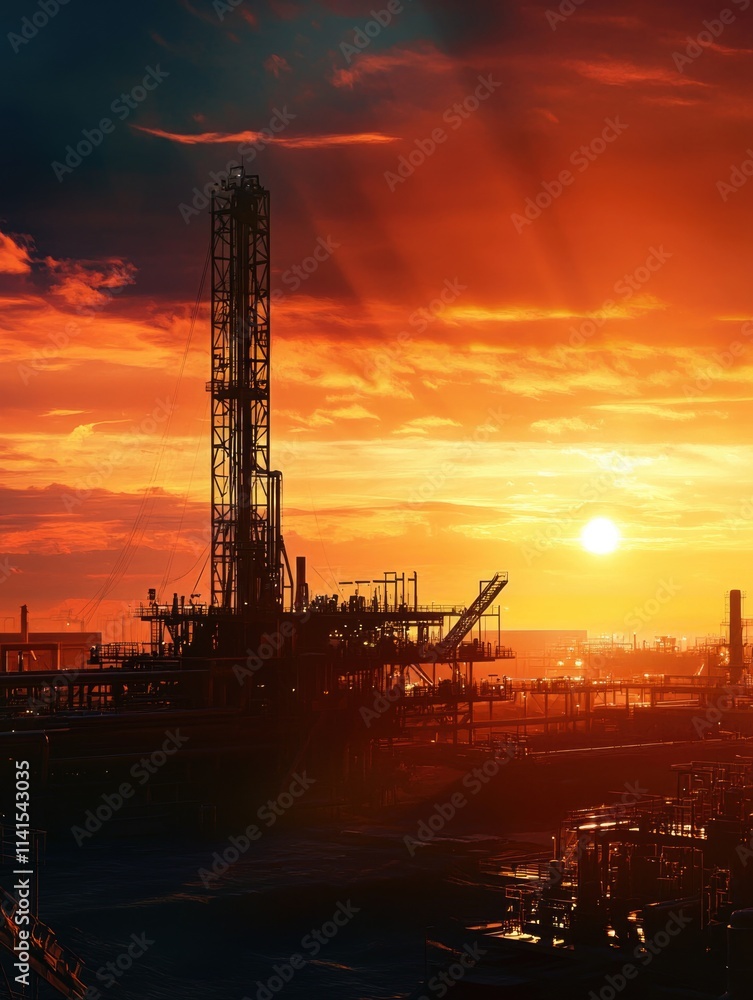 Obraz premium Oil rig in field