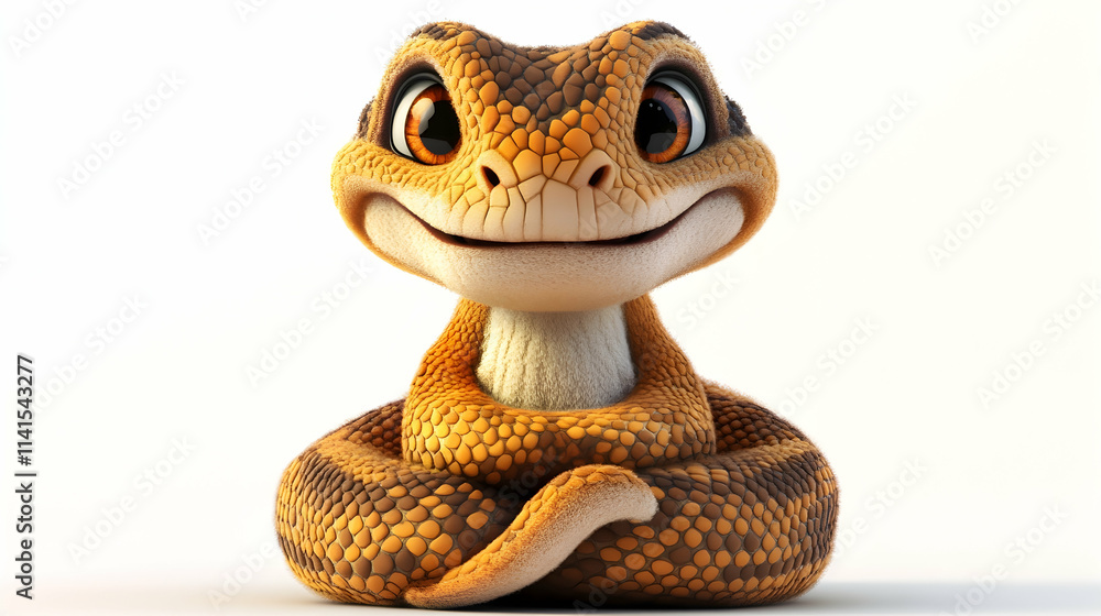 Fototapeta premium Adorable 3D Cartoon Gecko Illustration