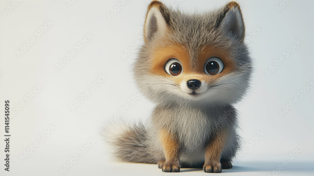 Obraz premium Adorable 3D Fox Illustration