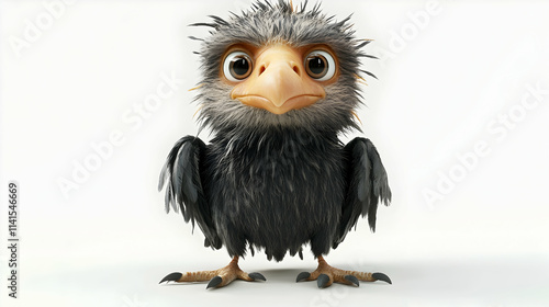 Adorable 3D Bird Illustration: Cartoon Baby Bird Render