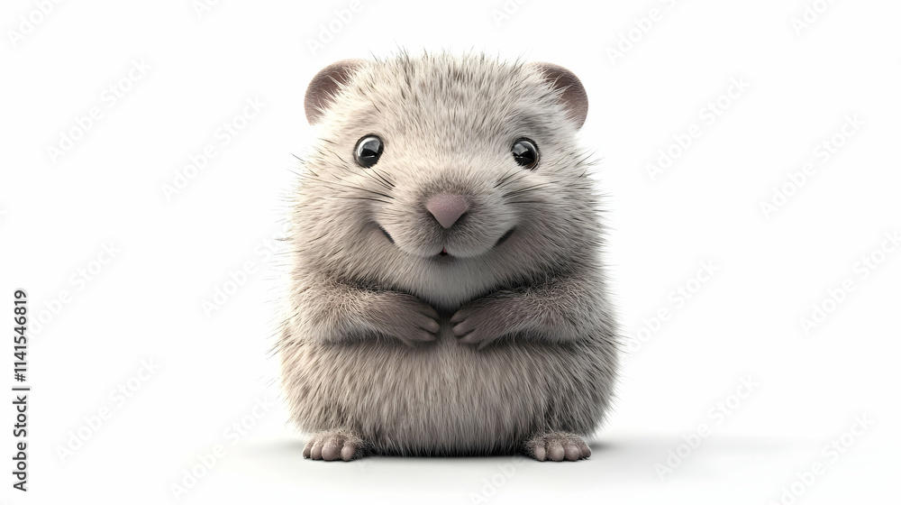 Obraz premium Adorable 3D Hamster Illustration