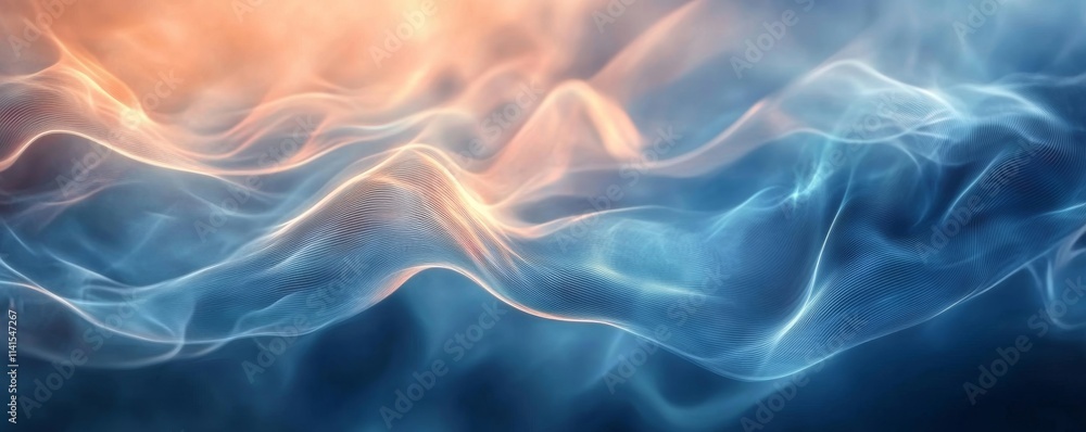 Soft Light Digital Waves, Generative AI Soft Light Digital Waves, Generative AI