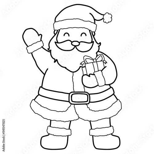 cartoon santa claus outline
