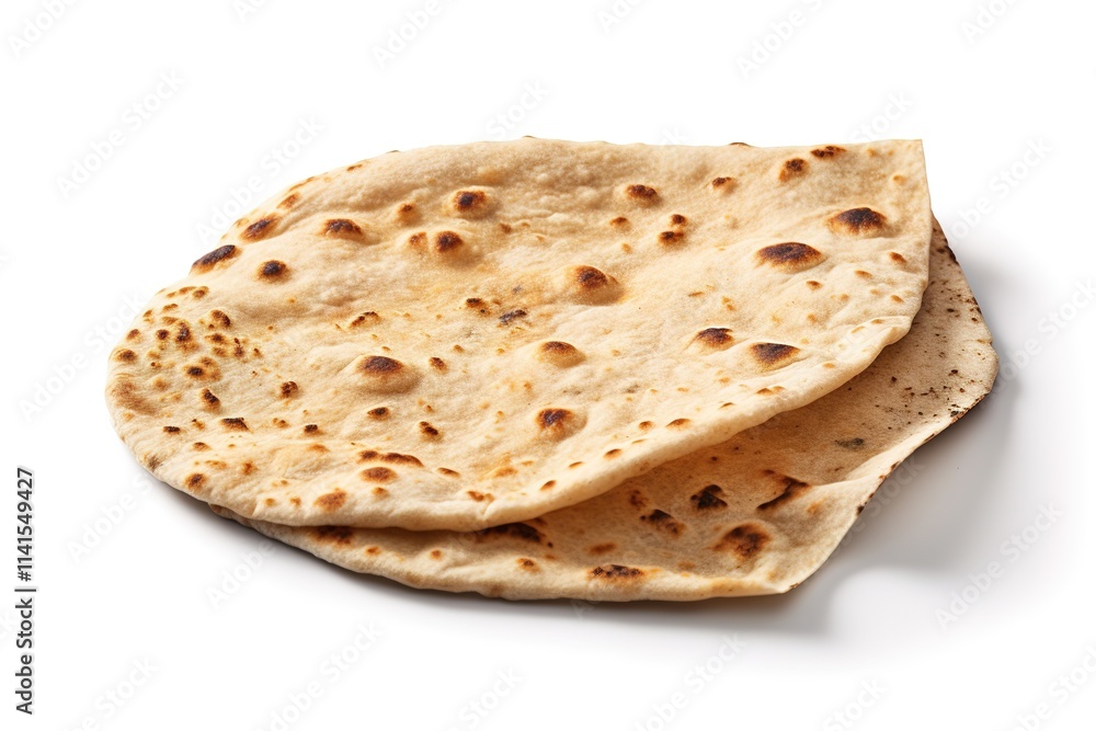 Fototapeta premium Two Flatbreads, Indian Bread, Chapati, Roti, Food Photography