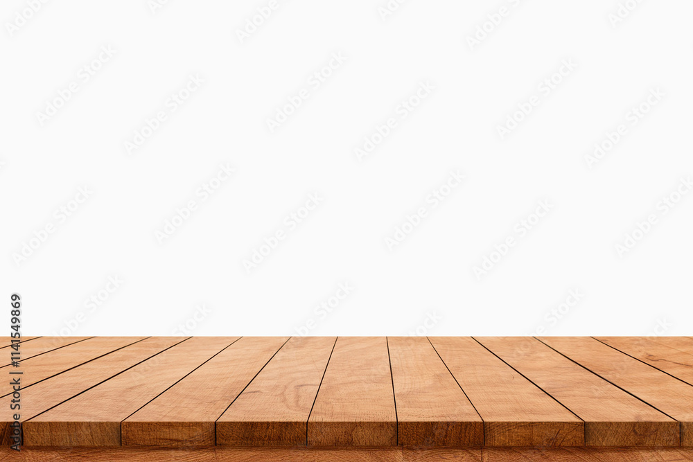 empty wooden table top in foreground isolated on background with clipping path. used for template mock up for display or montage products. showing your objects or mounting. wooden counter. empty wooden table top in foreground isolated on background with clipping path. used for template mock up for display or montage products. showing your objects or mounting. wooden counter.