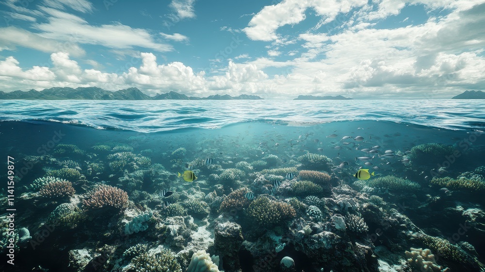 Fototapeta premium A fish is swimming in the ocean