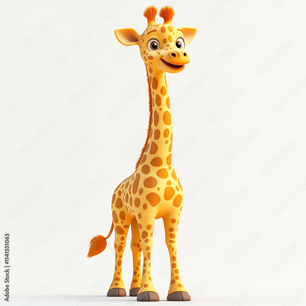 3D Cute Giraffe Animated Character Illustration 3D Cute Giraffe Animated Character Illustration