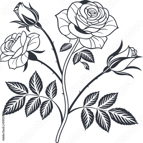 rose vector designs, roses design, Elegant Roses Design Elements for Creative Projects