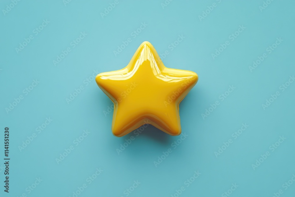 Yellow star on blue surface Yellow star on blue surface