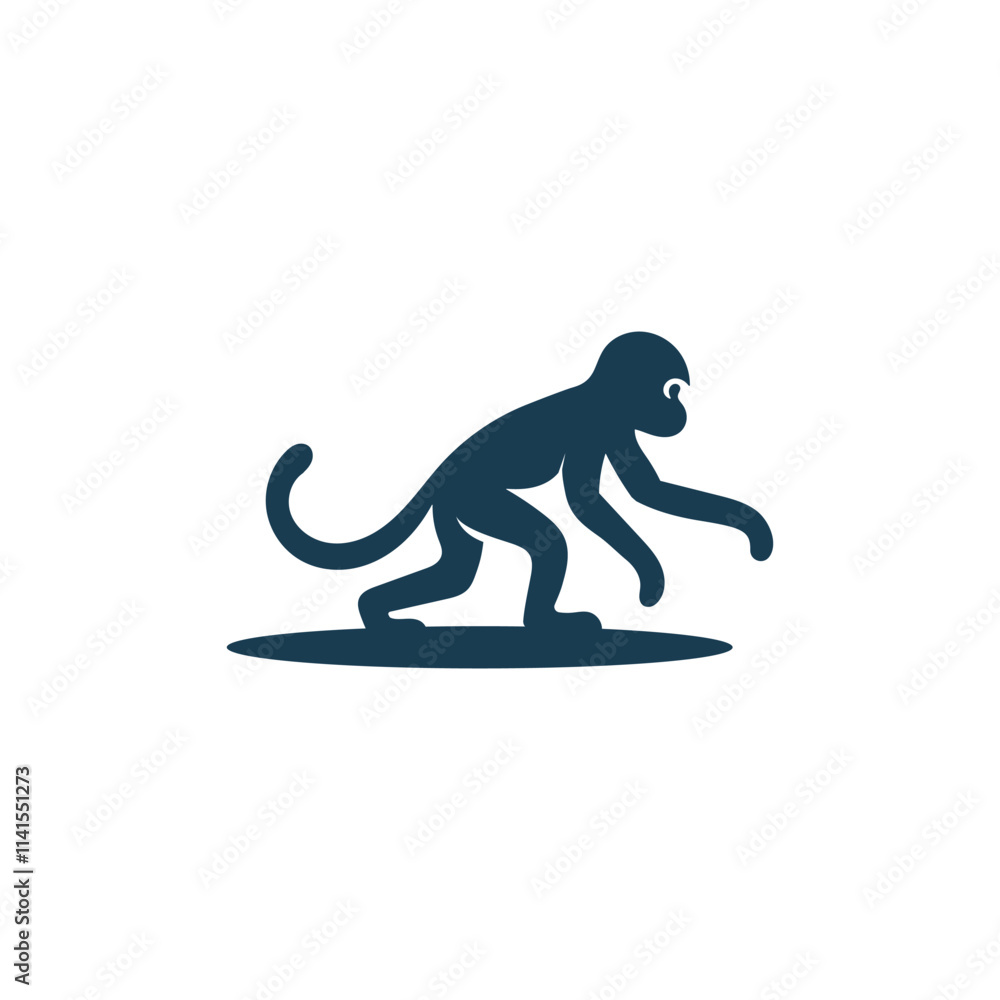 Obraz premium A monkey stands on a board.