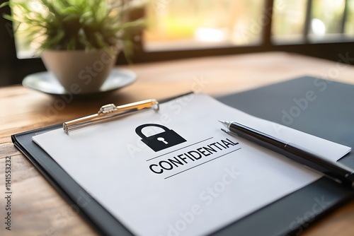 Confidential document on the table