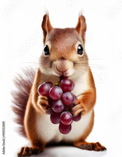 squirrel holding a grape