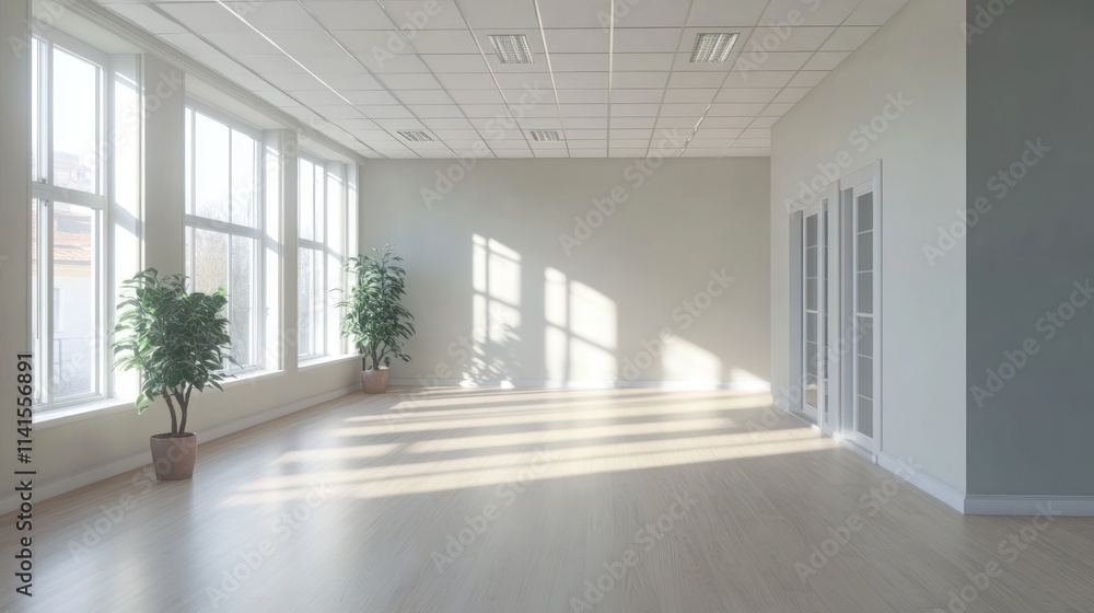 Bright, spacious room with large windows and plants, ideal for meetings or events. Bright, spacious room with large windows and plants, ideal for meetings or events.