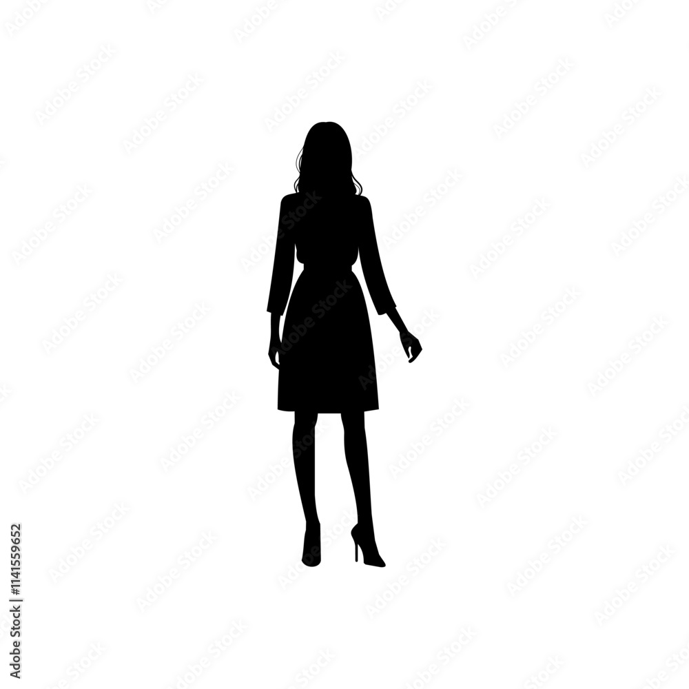 Silhouette of a career woman standing. Silhouette of a career woman standing.