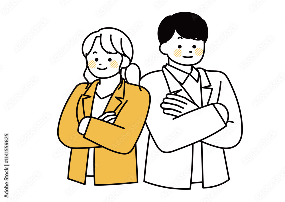 仲の良い同僚のイラスト 仲の良い同僚のイラスト