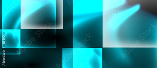 Dark neon colors with glass square shapes