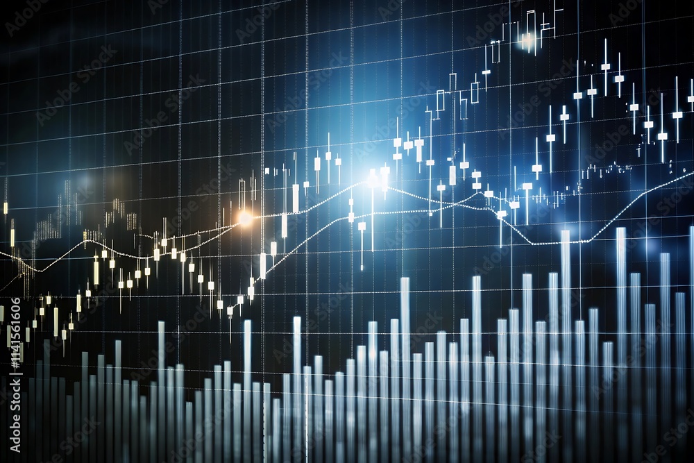 Black and white minimalistic trading chart style background Black and white minimalistic trading chart style background