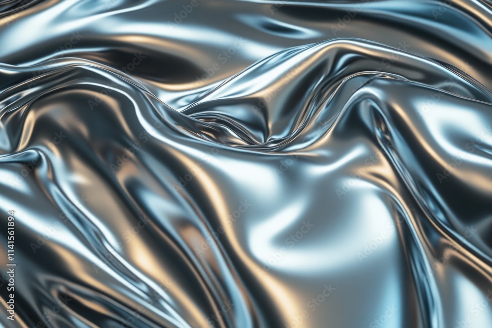 Close-up of shiny silver fabric Close-up of shiny silver fabric