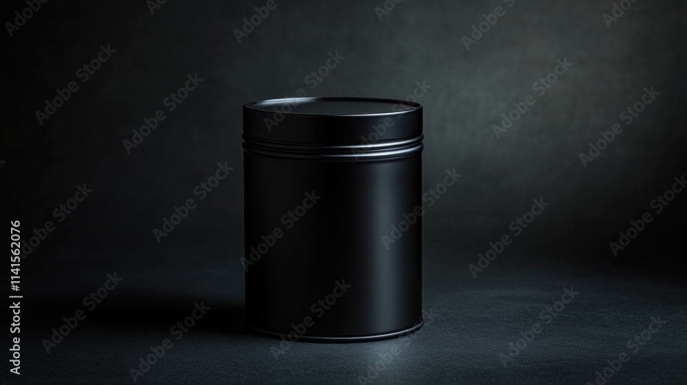 Black trash can on table Black trash can on table