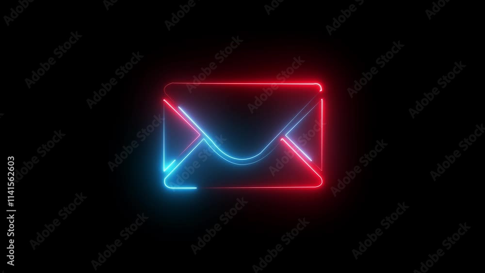 message icon animation on neon. neon Email icon with check sign indicates message status. neon message icon in animation video. Neon line message icon with neon circle animation on black background. message icon animation on neon. neon Email icon with check sign indicates message status. neon message icon in animation video. Neon line message icon with neon circle animation on black background.