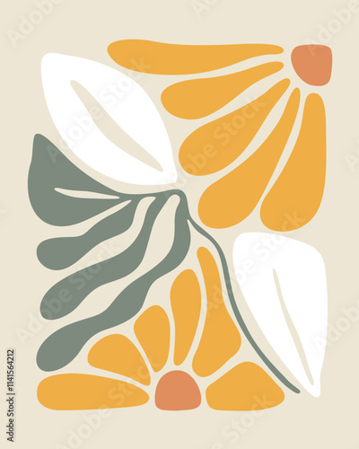 minimalist fluidity flower vector poster