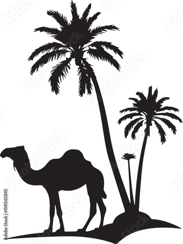 Printsilhouette of camel photo