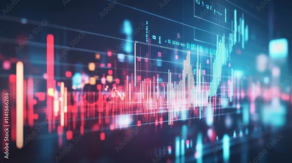 Abstract data visualization with colorful graphs and charts display Abstract data visualization with colorful graphs and charts display