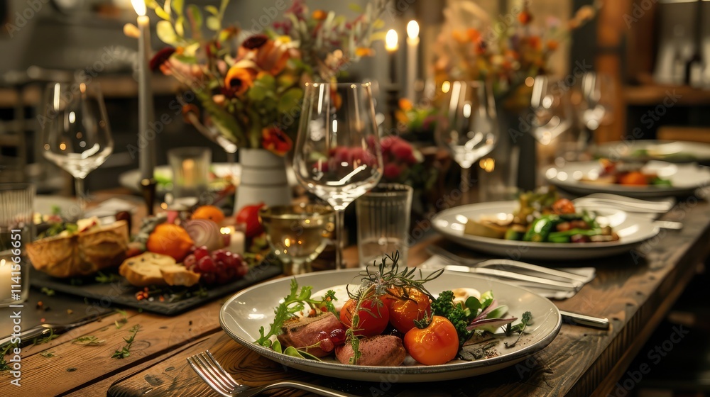 a cooking show featuring a beautifully decorated table with a seasonal, farm-to-table menu a cooking show featuring a beautifully decorated table with a seasonal, farm-to-table menu