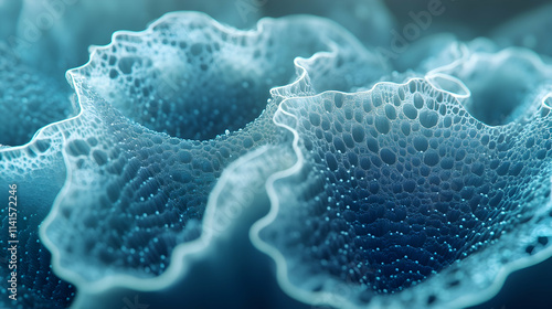 Wallpaper Mural Abstract 3D Render Blue Cellular Structure Torontodigital.ca