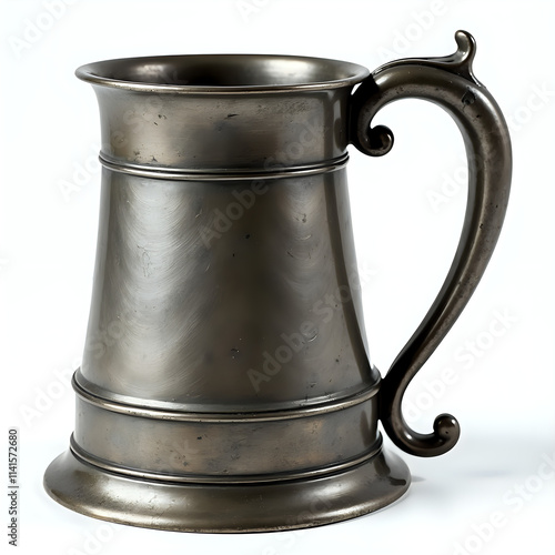 Wallpaper Mural Traditional Pewter Tankard with Aged Patina against White Background
 Torontodigital.ca
