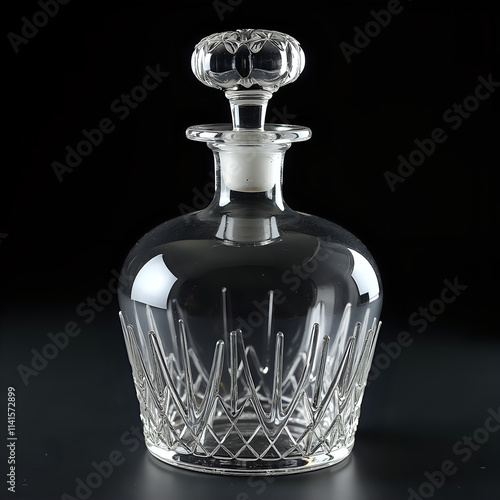 Wallpaper Mural Faceted Crystal Decanter with Crown Base against Black Background
 Torontodigital.ca