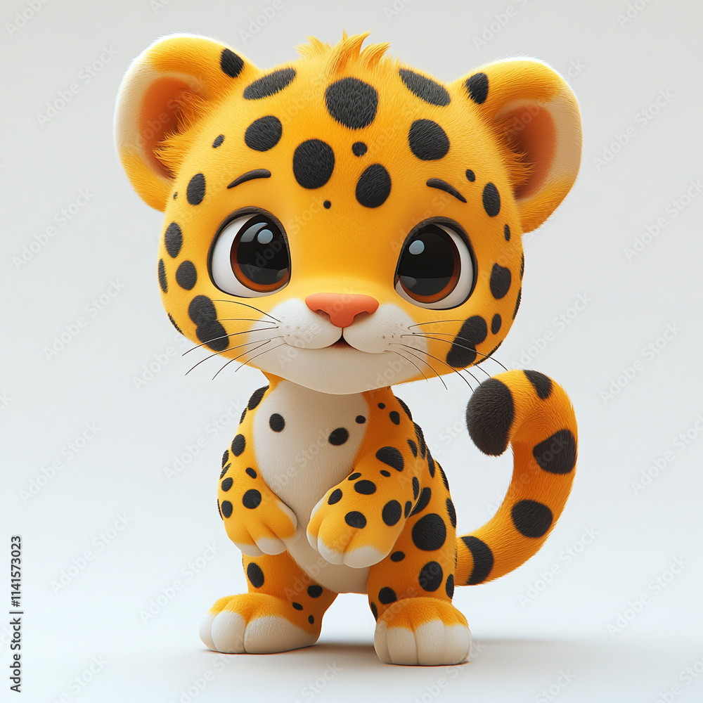 Cute 3D Jaguar Animated Character Illustration Cute 3D Jaguar Animated Character Illustration