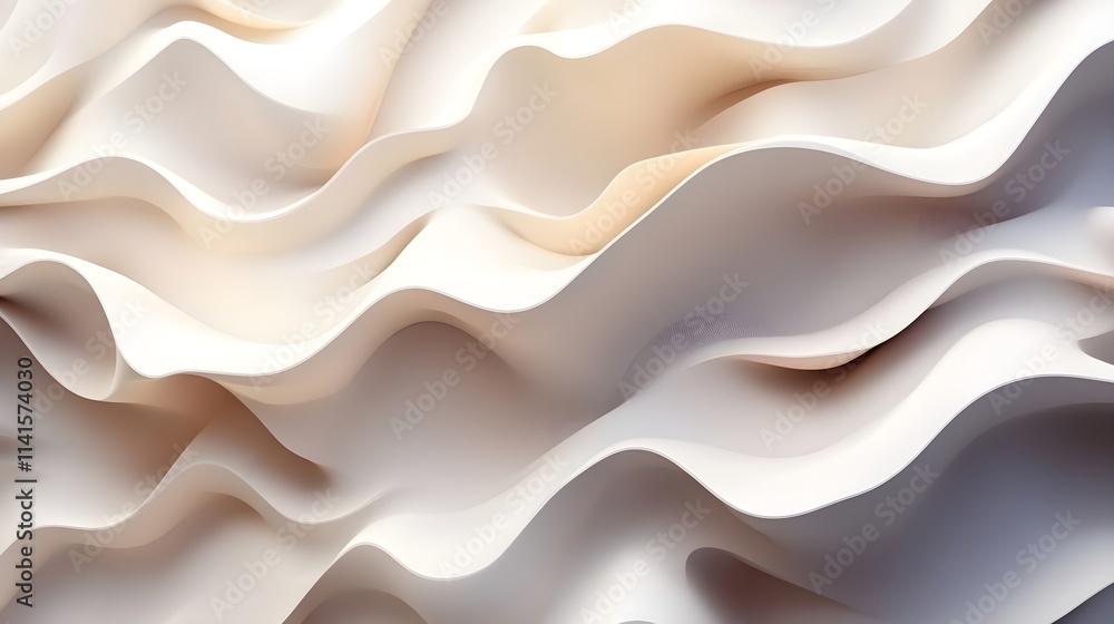 Fototapeta premium A subtle 3D geometric pattern in light tones, with a shadow effect creating depth without distraction.