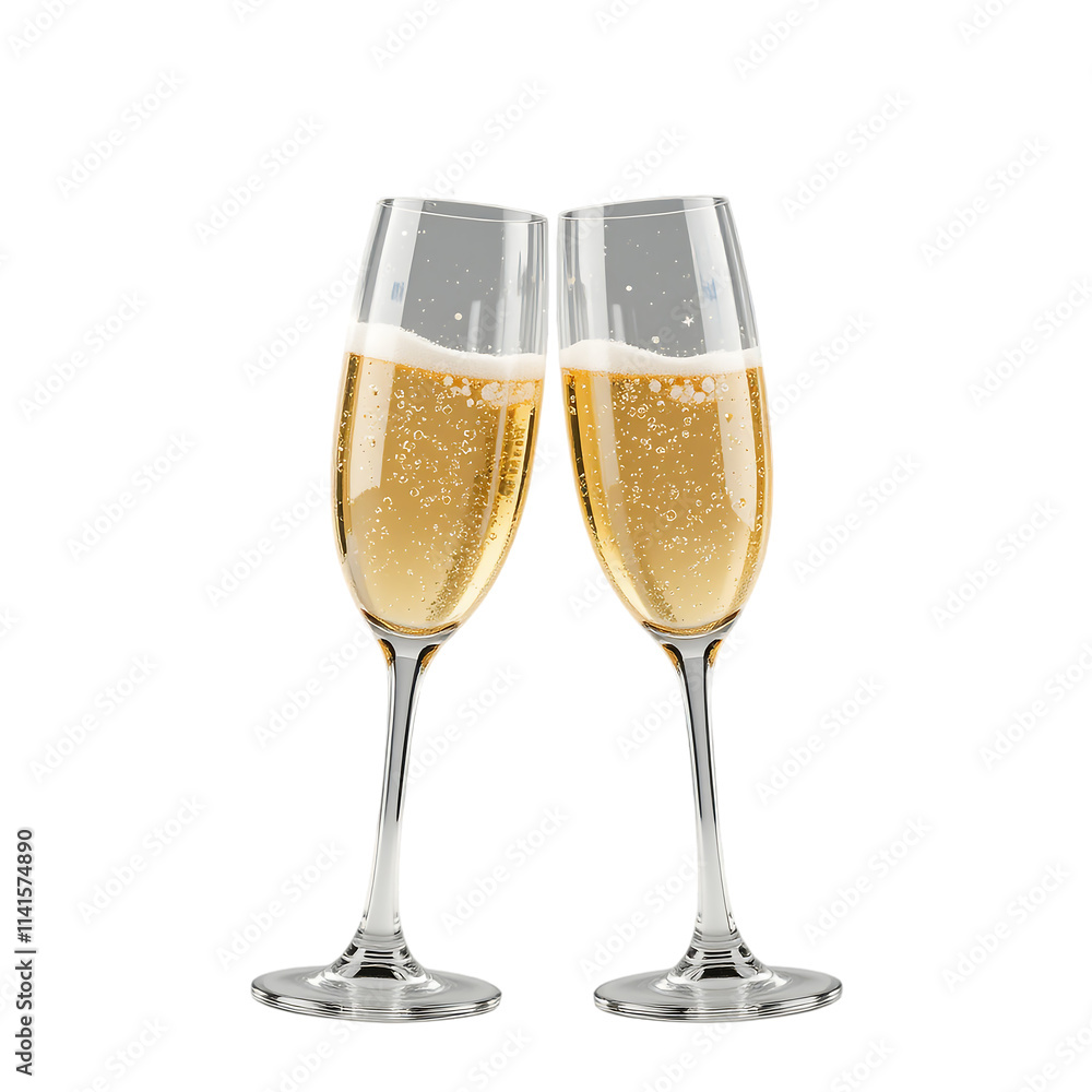 Two Glasses of Sparkling Champagne Two Glasses of Sparkling Champagne