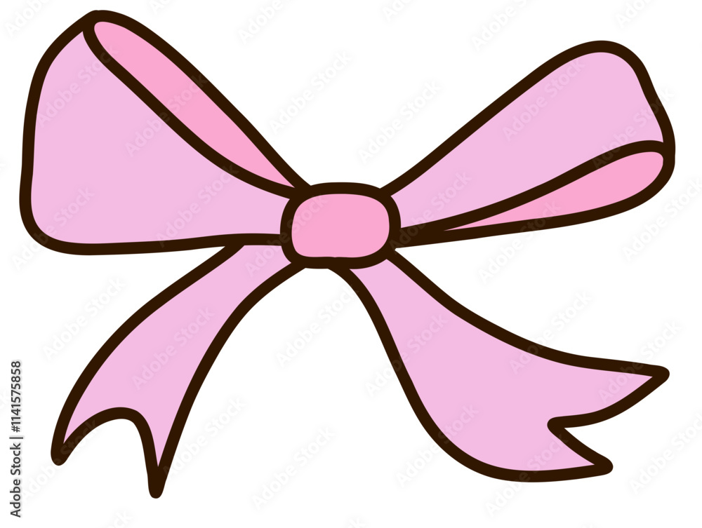 Coquette Ribbon bow outline doodle hand drawn Coquette Ribbon bow outline doodle hand drawn