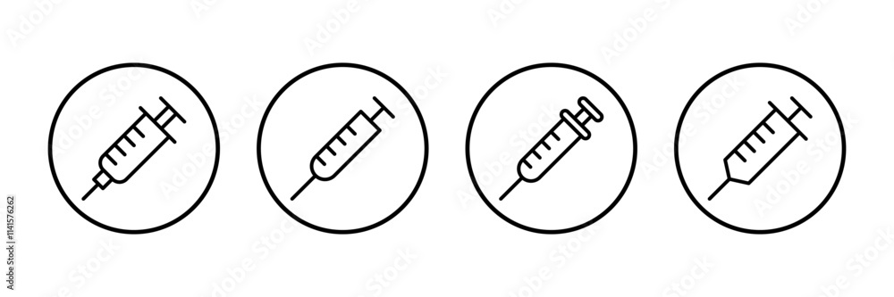 Syringe icon vector isolated on white background. injection icon