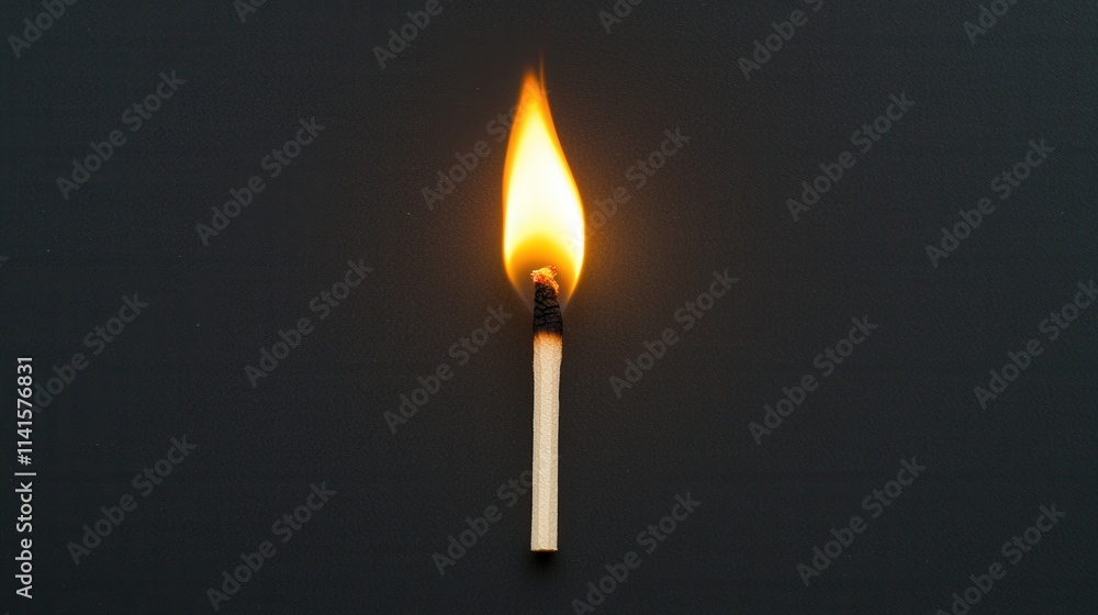 Symbol of career burnout and chaos with a burning matchstick Symbol of career burnout and chaos with a burning matchstick