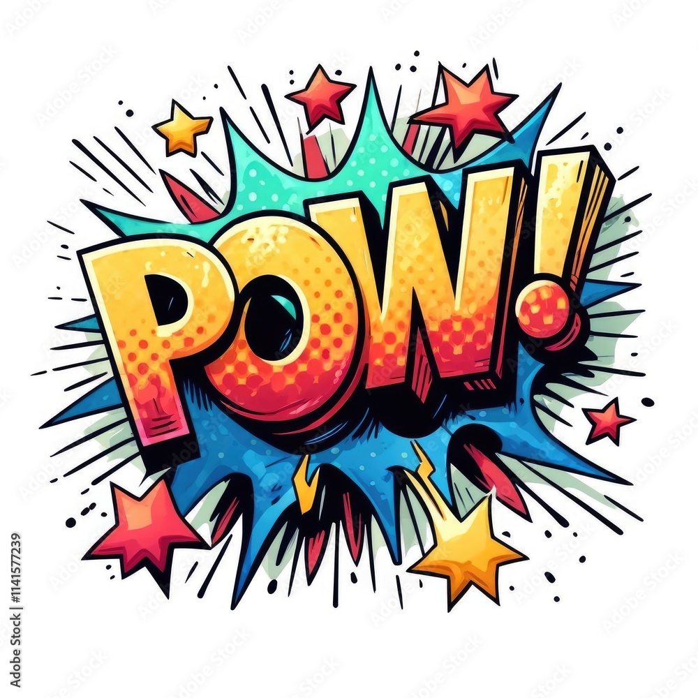 Fototapeta premium Explosive comic style action art dynamic illustration vibrant colors pop art environment eye-catching viewpoint