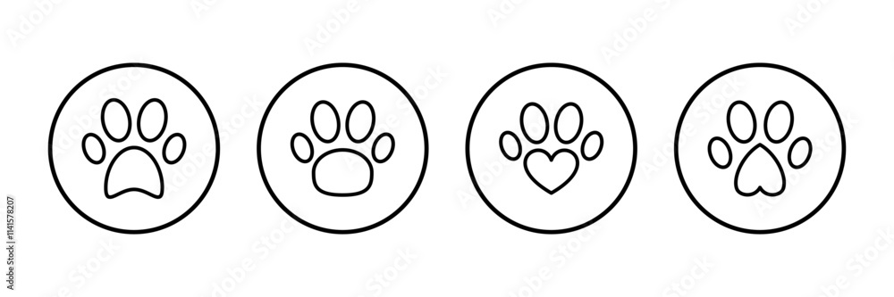 Paw icon vector isolated on white background. Paw Print icon Paw icon vector isolated on white background. Paw Print icon