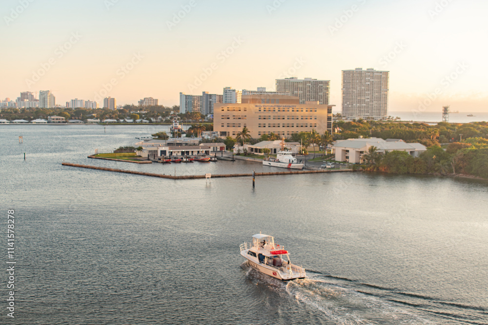 Naklejka premium Boat on the Inlet 3