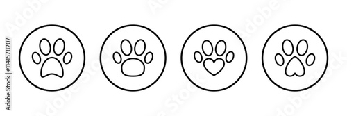 Paw icon vector isolated on white background. Paw Print icon